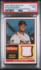 AGUSTIN RAMIREZ GAME-USED PATCH CLUBHOUSE COLLECTION 2025 TOPPS HERITAGE PSA 9