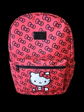 Hello Kitty Backpack 16 Sanrio Red &Black Bow...