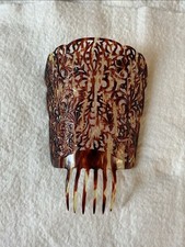 Vintage Spanish Mantilla Peineta Celluloid Hair Comb Faux Tortoise
