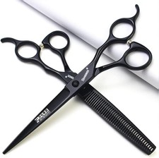 SHARONDS 440C Hair Cutting Scissors Hair Scissors Thinning Scissors 7 Inch Black