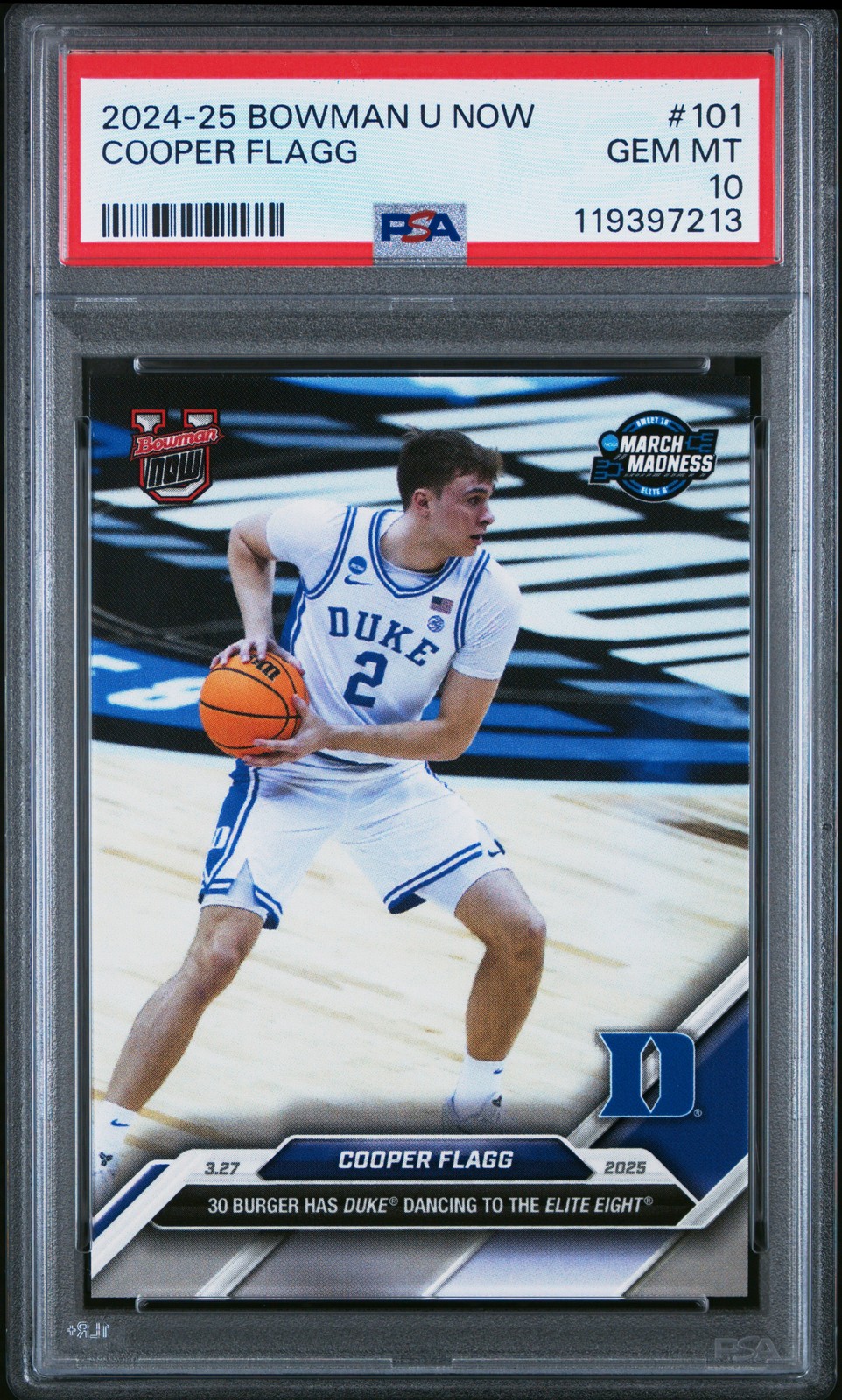 2024-25 BOWMAN U NOW #101 COOPER FLAGG PSA 10