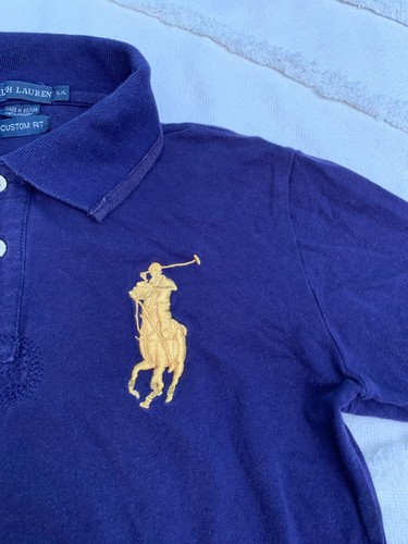Ralph Lauren Polo Shirt Youth L Blue County Riders Jockey Club Logo Unisex - Picture 4 of 8