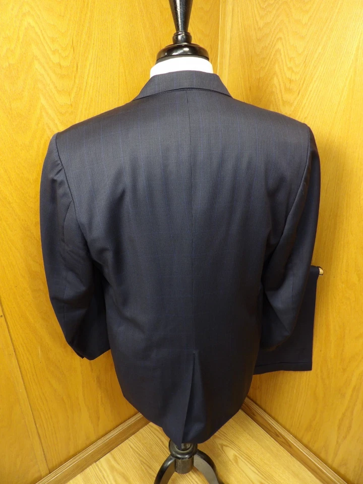 LAL'S Holland & Sherry Mens Suit 40r 36W X 29 Blue window payne 100% Wool L-#200 - Image 2 of 4