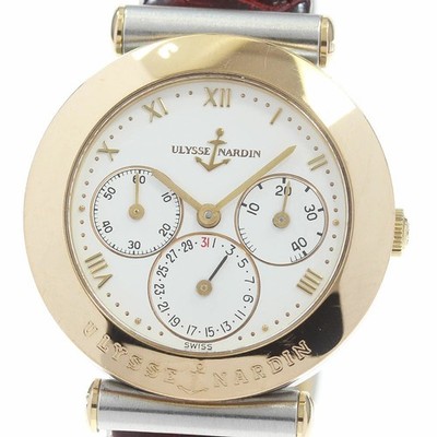 Ulysse Nardin 175-22 Newton Lady Automatik Uhr Gelbgold Lünette gebraucht...