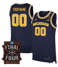NWT Michigan Wolverines Custom Name Number Jordan Stitched Blue Jersey S-3XL