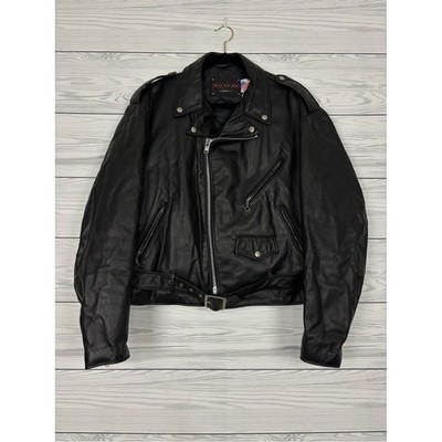 NWT VINTAGE SCHOTT LEATHER MOTORCYCLE JACKET DUR O JAC 48 BELTED USA 80s 90s