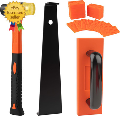 43-Piece Laminate Flooring Tools with Sturdy Double-Ended Hammer, Steel Return