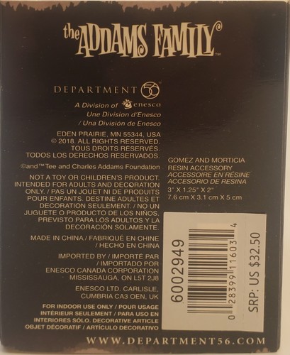 Dept 56 The Addams Family Gomez And Morticia 6002949 Halloween Wednesday - Picture 5 of 5