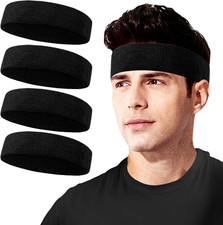 Sweatbands Sport Sweat Band for Men  Women, Moisture Wicking Terry Cloth Cotton