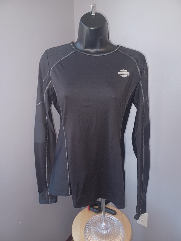 Harley-Davidson Black Long Sleeve Performance Top Size small