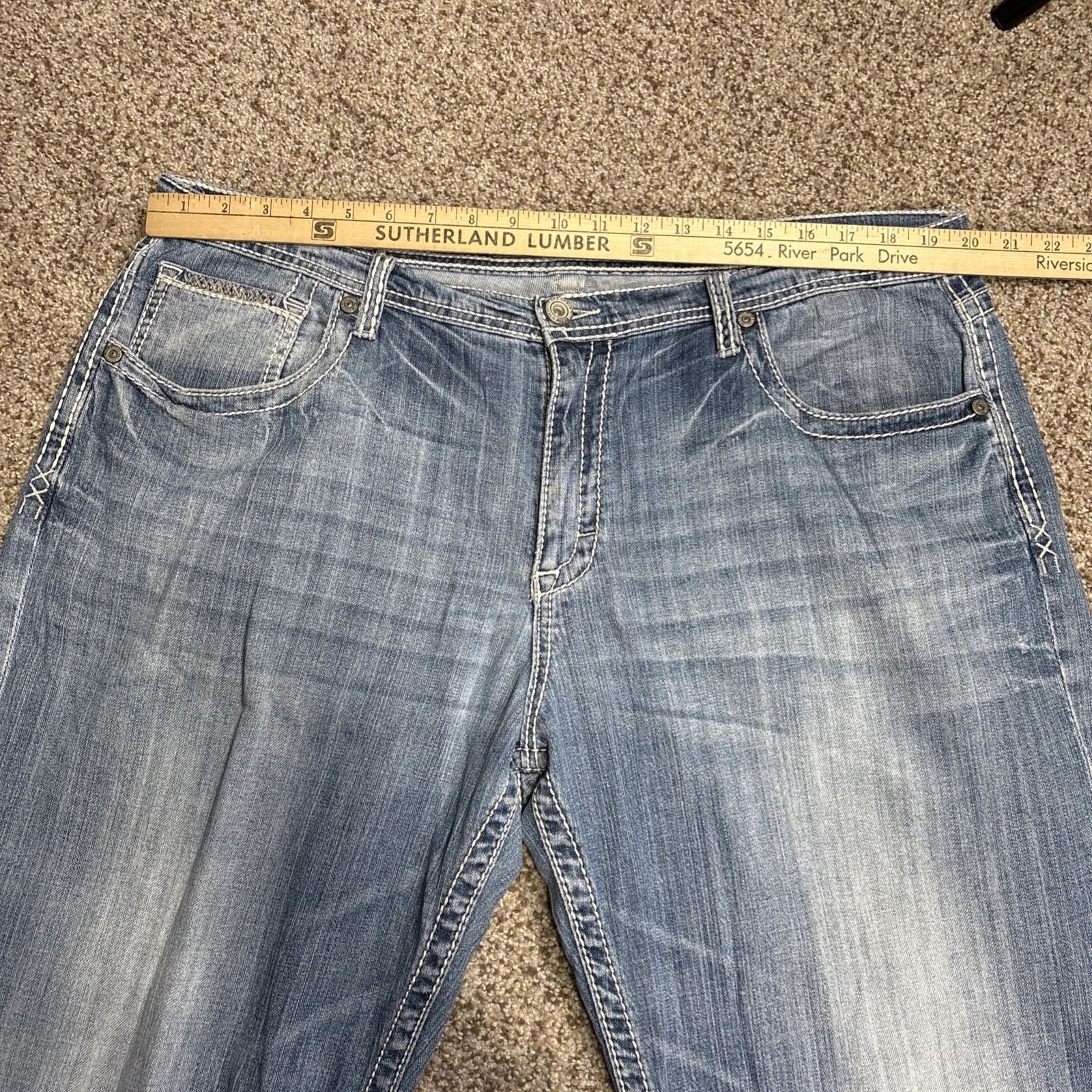 BKE Tyler Jeans Mens 38XXL Fits 40 X 36.5 Blue Denim Casual Faded - View 7