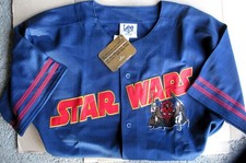 Lee STAR WARS PHANTOM MENACE BASEBALL JERSEY Blue Vintage L Shirt NEW w/ Tags