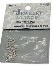 925 Sterling Silver Jump Open Rings Jewelry Shoppe New 4mm 16pc