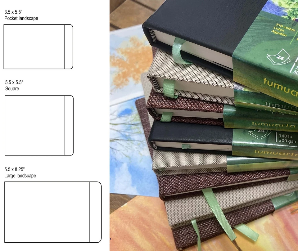 tumuarta Watercolor Journal, 3.5x5.5”, 140 LB, 300 GSM, Cotton Paper, Cold - Image 4 of 4