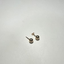 14 K Gold Stud Earrings Ball style 5 mm Missing 1 14 K Backing