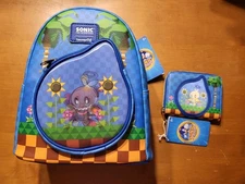 LOT Sonic Loungefly Chao Garden Chaos Lenticular Mini Backpack & Wallet