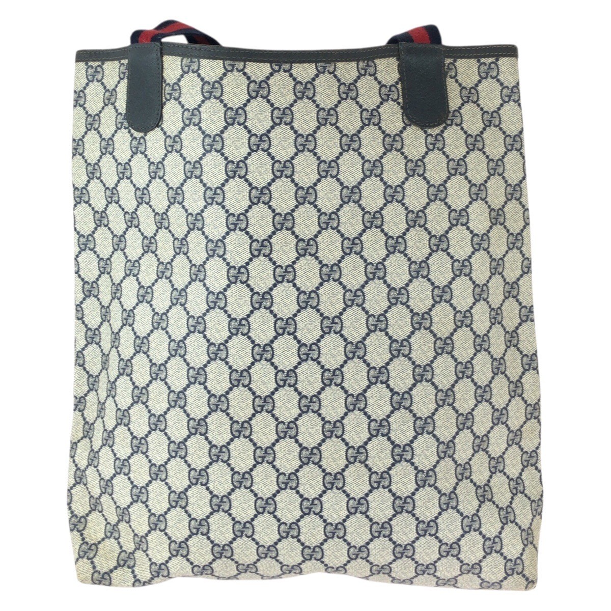GUCCI vintage Old Gucci Web Stripe Tote Bag Unisex Navy red GG Supreme Canvas GG thumbnail 2