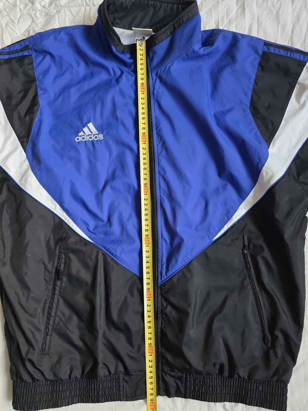Vintage Adidas 1999 Track Jacket Windbreaker Blue Black White Size L 90s image 16