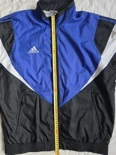 Vintage Adidas 1999 Track Jacket Windbreaker Blue Black White Size L 90s image 16