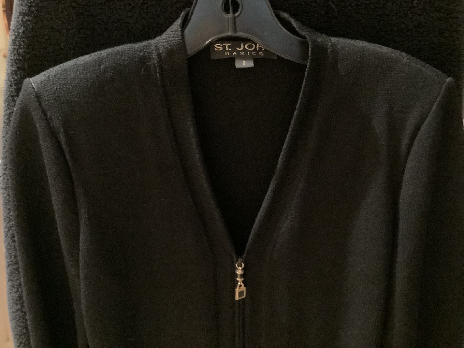 St John Basic Wool Blend Knit, Black Cardigan wit… - image 2