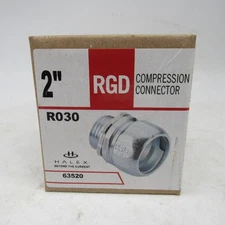 Halex Rigid Threadless Compression Conduit Connector Galvanized Steel 2" 63520
