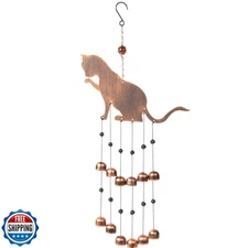VP Home 25" H Fancy Cat Wind Chimes for Outside - Unique Memorial