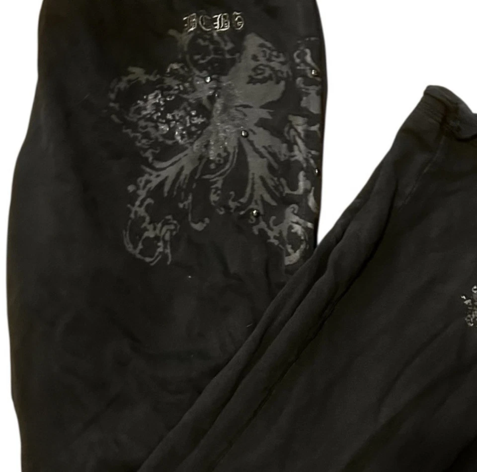 Pantalones deportivos grandes estampados negros suaves usados en excelente estado BCBGMAXAZRIA Foto 2 de 4