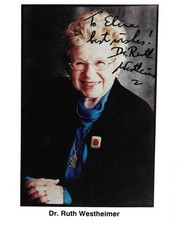 8x10 hand signed, personalized photo, Dr. Ruth Westheimer AUTOGRAPH!