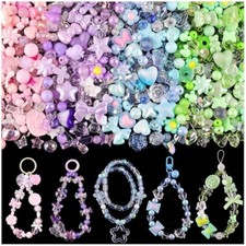 Assorted 180-240PCS Acrylic Beads for Bracelet Making, Flower Bow Butt