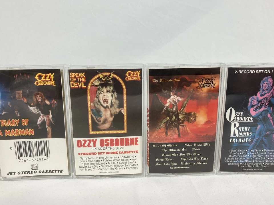 OZZY OSBOURNE Cassette Tape Lot x8 Blizzard Diary Devil Sin Tribute Wicked Tears - Image 4 of 4