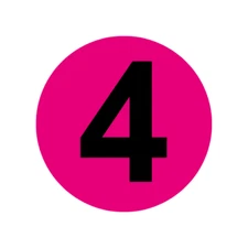 Inventory Control Number 4 Stickers | 2" Round | Self Adhesive | 500 Labels