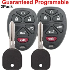 2  Remote Car Key Fob + Key For 2007-2014 Chevy Suburban 1500 Tahoe GMC Yukon XL