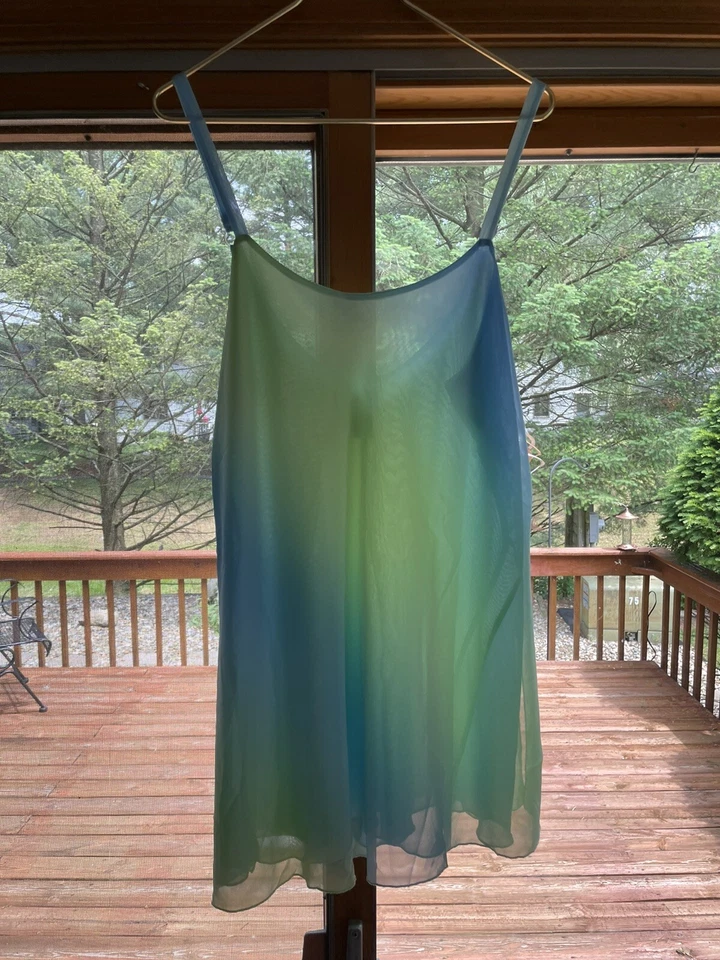 De colección M.T. Pantalón Corto Morgan Taylor Intimates Verde Azul Grande Años 80 Transparente Foto 4 de 4