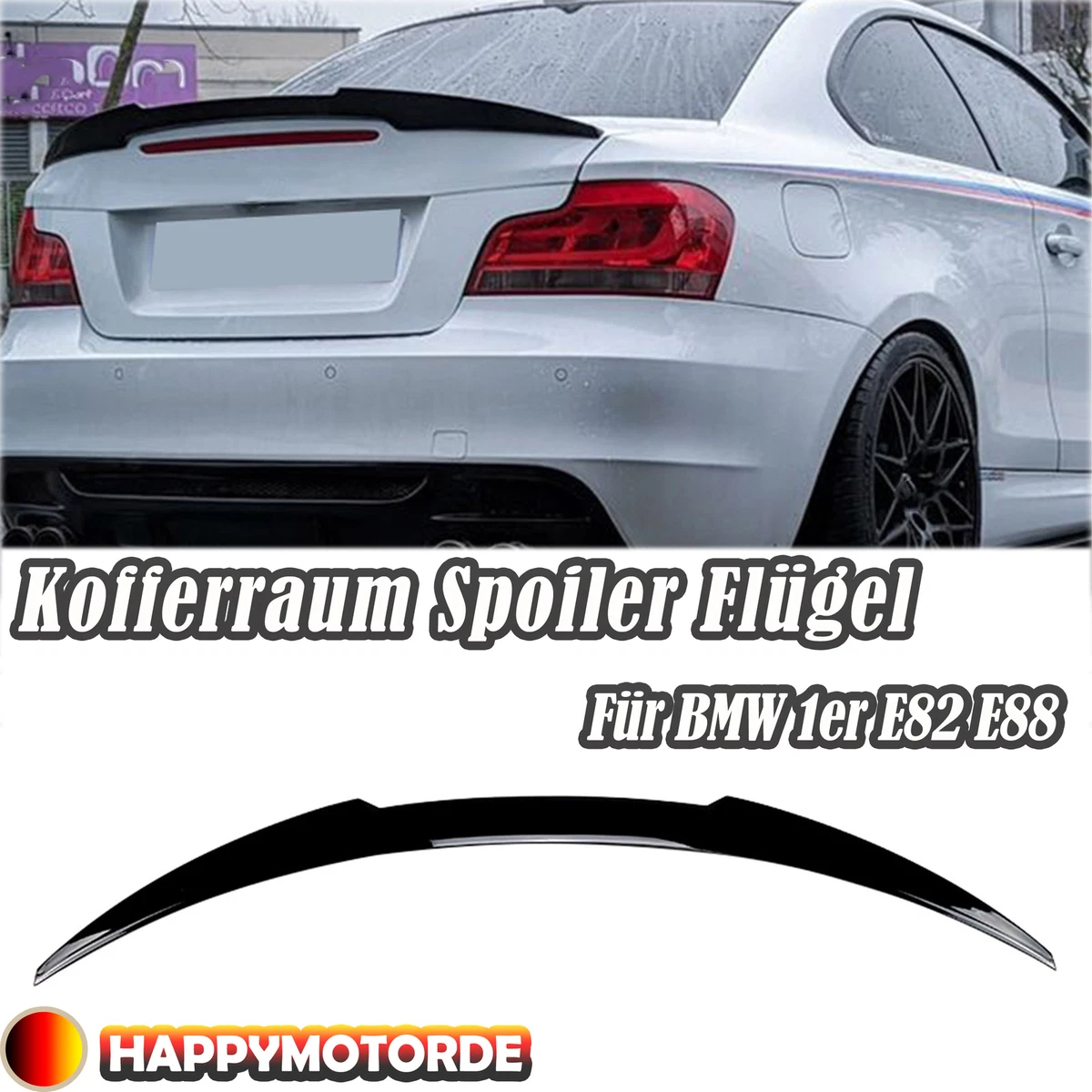 Auto Heckspoiler Flügel Schwarz Glänzend Für 2007–2013 BMW 1er E82 