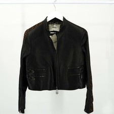 Fendi Jacket Lamb Leather In Fogme Black - Size 42/16