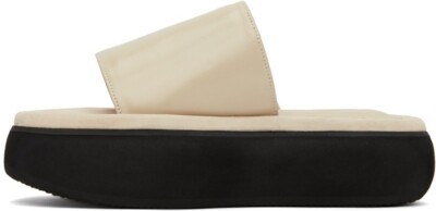OSOI Padded Boat Slides - Off White - Women