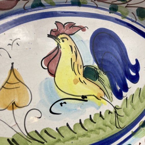 Vietri Italy GALLETTO ROOSTER Casserole Serving Dish Oval Bowl Hand Painted 11'' - Picture 4 of 12
