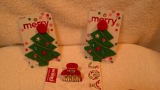 2 Christmas Tree Hair Clips Adult/Child 1 Small Candy Cane Hair Claw For Child