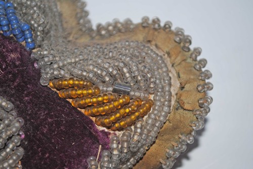 Victorian Native American Iroquois 2 Hand Beaded Whimsey Purse And Pin Cushion, - Picture 11 of 13