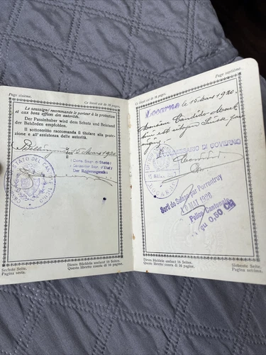 ANTICO LIBRETTO PASSAPORTO SVIZZERO,SUISSE,DATATO 1921 con francobolli scaduti - Foto 4 di 9