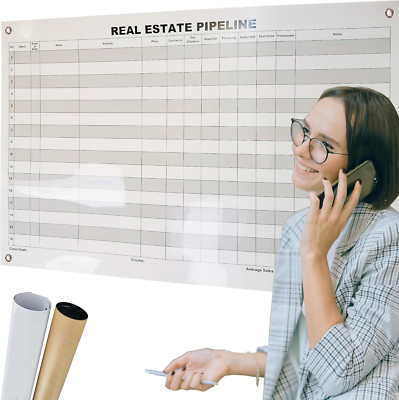 24'' X 36'' Real Estate Pipeline Dry Erase Board for Wall,Visual Realtor 