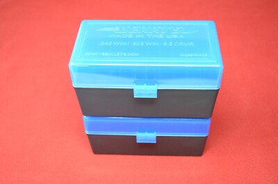 2 x AMMO BOXES BLUE 50 Round 308 / 243 / More- Berry's Plastic Container