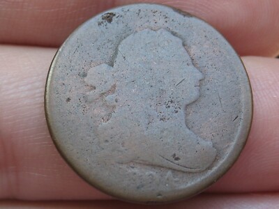 1804 Draped Bust Half Cent- Plain 4, No Stems, Stemless, About Good Details