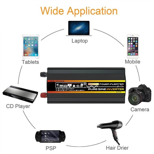 3000 W Peak Pure Sine Wave Inverter di potenza DC 12 V a AC 220 V convertitore display LCD - Foto 10 di 12