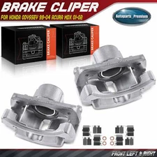 Pair Front Disc Brake Calipers with Bracket for Honda Odyssey 99-04 Acura MDX