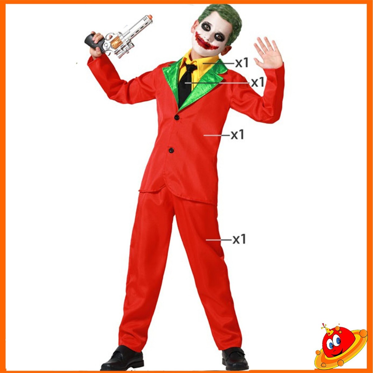 Travestimento Joker Costume Fai Da Te Joker Rosso Vestito