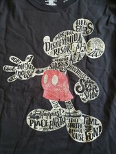 Walt Disney Parks Authentic Mickey Mouse adult medium black graphic t-shirt