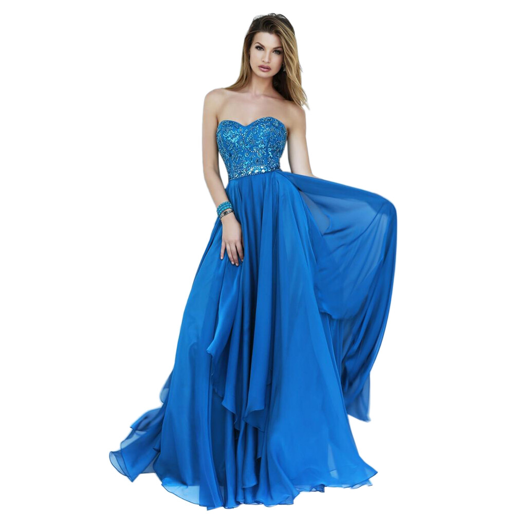 periwinkle dresses formal Periwinkle Floral Lace Plunge V A-Line Prom Dress with Slit – Dreamdressy main image 1
