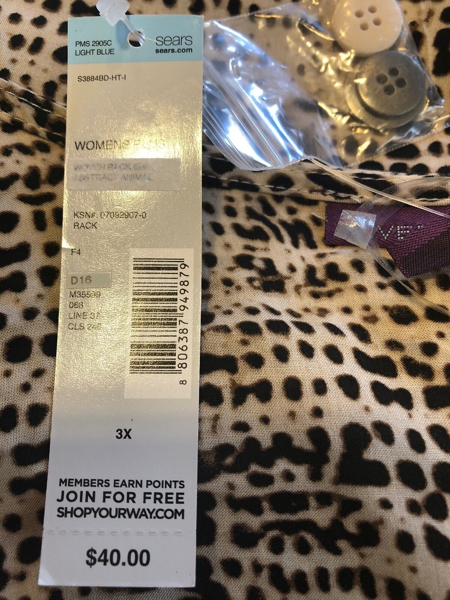 Blouse Femme Beverly Drive 3X - Marron/beige/noir - Manches 3/4 à Onglet Roulé - Neuf Sans étiquettes