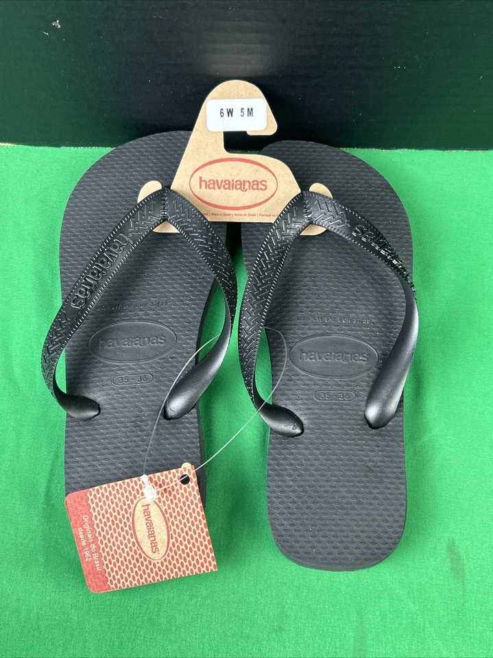 Havaianas 男女通用缓冲鞋垫修身人字拖 尺寸 6 W - 5 M 黑色 — 第 3/4 张图片